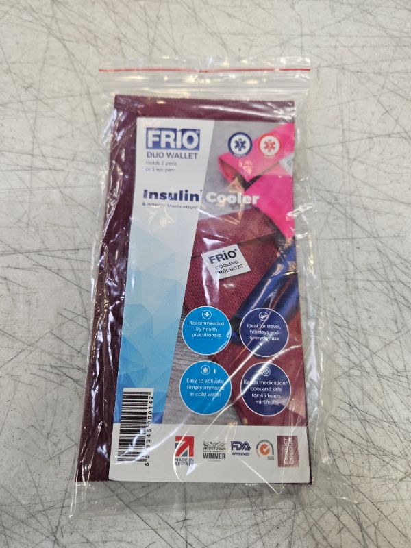 Photo 2 of FRIO Cooling Wallet, Holds Two Insulin Vials and/or Eye Drop Bottles - Keeps Insulin Medication Cool Up to 45 Hours - No Freezing or Refrigeration - Duo, Burgundy