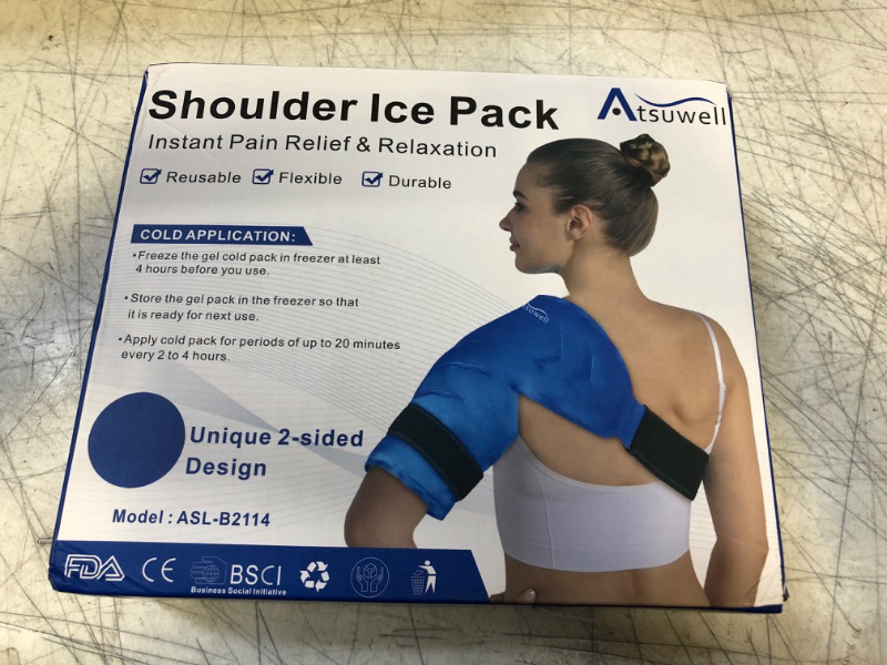 Photo 3 of Atsuwell Shoulder Ice Pack Rotator Cuff Cold Therapy, Reusable Gel Ice Wrap for Shoulder Injuries & Pain Relief, Bursitis, Tendonitis, Swelling, Recovery for Man and Women