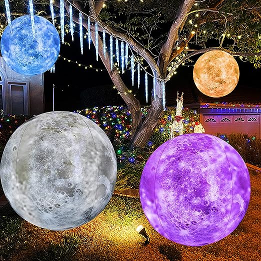 Photo 1 of IOKUKI 16'' Rechargeable Floating Pool Lights, Light Up Pool Toys Inflatable Moon Light Ball with RC / Timer, Glow Beach Ball Pool Floats Kids & Adults for Pool Game Party Decorations
