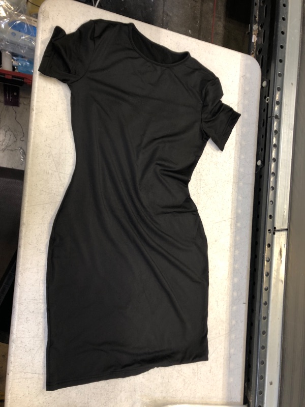 Photo 1 of BLACK SHORT SLEEVE STRETCHY FITTING DRESS SIZE SM - L 