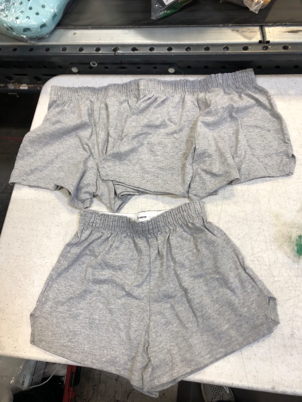 Photo 2 of 3 SOFFE GIRLS 8-10 GREY SHORTS ** SLIGHTLY USED 