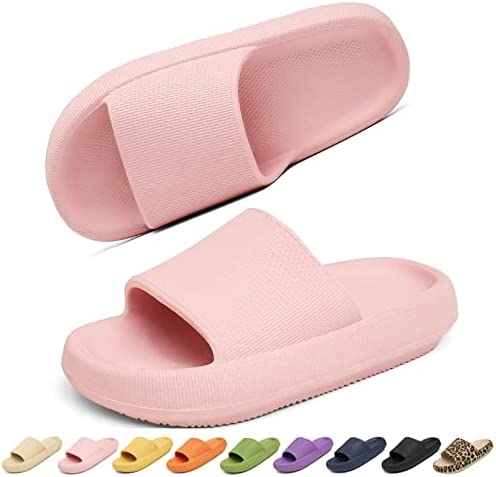 Photo 1 of Geweo Cloud Slippers for Women and Men Pillow Slippers Thicken Sole Cloud Cushion Slides Super Comfy Soft Foam Slides Non Slip Shower Bathroom Slides Sandals Unisex