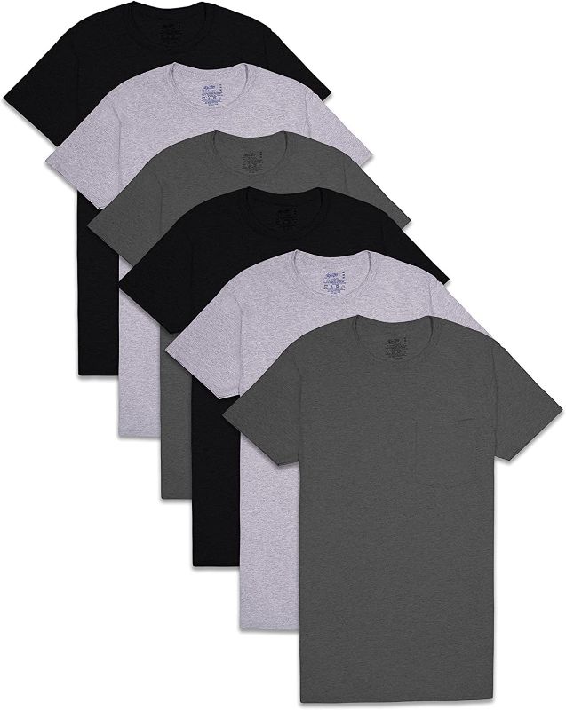 Photo 1 of 
LARGE ----------Fruit of the Loom Men's Eversoft Cotton Short Sleeve Pocket T-Shirts, Breathable & Tag Free