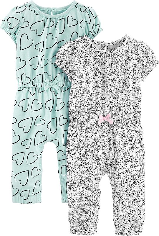 Photo 2 of 18 MONTHS ------------Simple Joys by Carter's Baby Girls' Fashion Jumpsuits, Pack of 2