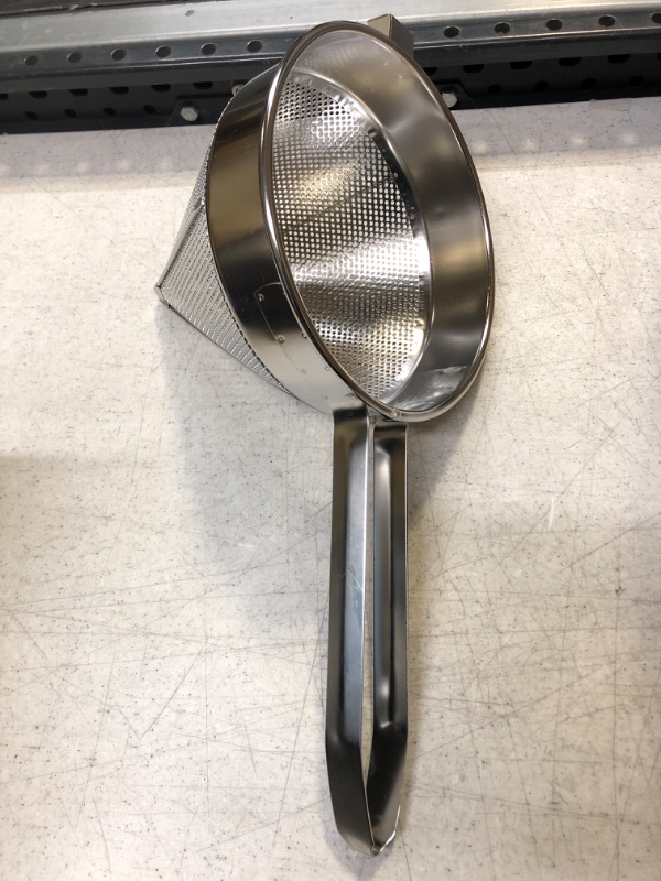 Photo 2 of New Star Foodservice 34295 18/8 Stainless Steel China Cap Strainer, 9-Inch, Fine Mesh
