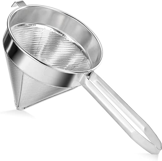 Photo 1 of New Star Foodservice 34295 18/8 Stainless Steel China Cap Strainer, 9-Inch, Fine Mesh
