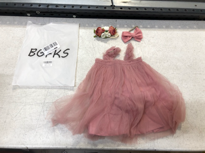 Photo 2 of BGFKS Layered Tulle Tutu Dress for Toddler Girls,Baby Girl Rainbow Tutu Princess Skirt Set with Flower Headband. - 12 - 24 MOS
