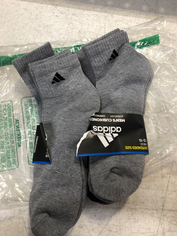 Photo 2 of Adidas Athletic Cushioned Quarter Socks 6 Pairs XL