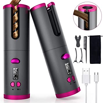 Photo 1 of Fezax Cordless Auto Hair Curler, Automatic Curling Iron with LCD Display Adjustable Temperature & Timer, Portable Rechargeable Rotating Ceramic Barrel Curling Wand Fast Heating for Hair Styling
Brand: Fezax