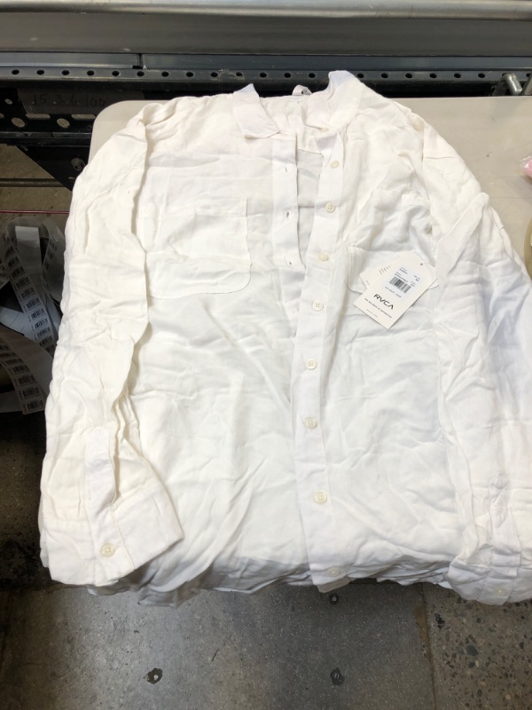 Photo 2 of  RVCA Women's Standard Coverup, Solstice Button up/White, 
SIZE Medium
