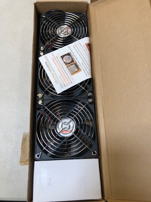 Photo 2 of Wathai Dual Ball 3 x 120mm DC 12V Big Airflow Fan with 110V - 240V AC Speed Controller for DIY Cabinet Chassis Machine Server Workstation Cooling 3x120mm fan