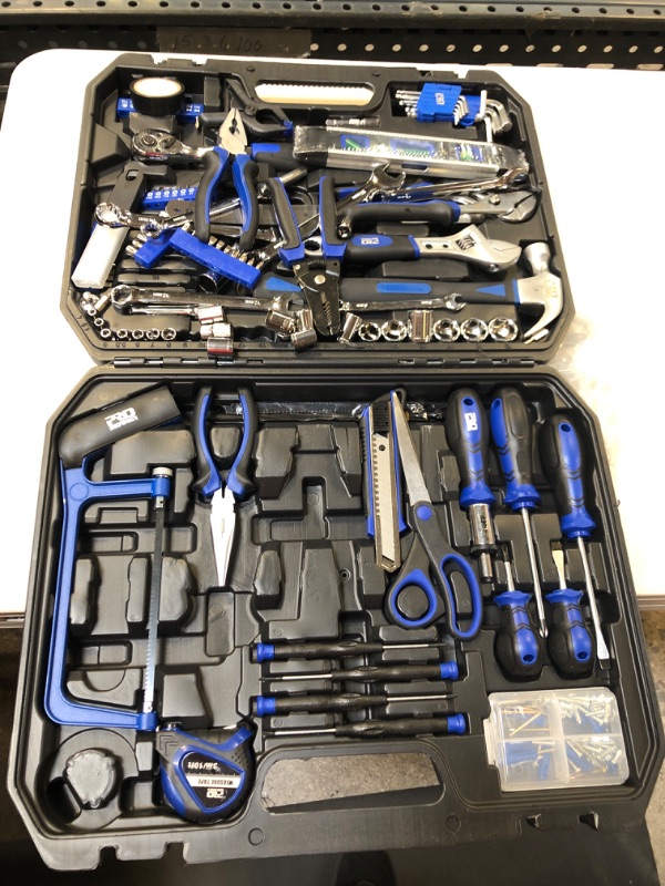 Photo 1 of 210-Piece Household Tool Kit, Prostormer General Home/Auto Repair Tool Set with Hammer, Pliers, Screwdriver Set, Wrench Socket Kit and Toolbox Storage Case - Perfect for Homeowner, Diyer, Handyman