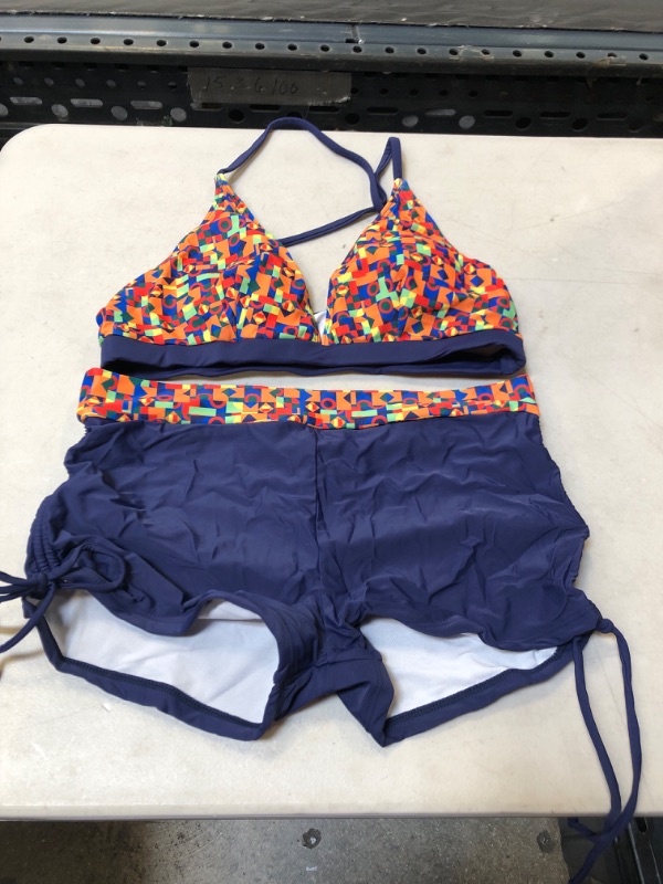 Photo 1 of 2 PIECE BLUE SWIMSUIT  SIZE LARGE