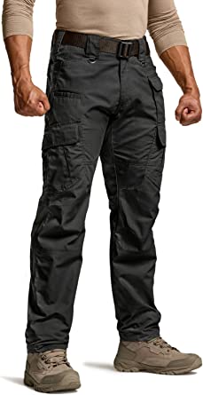 Photo 1 of  Men's Pants, Water Resistant Ripstop Cargo Pants, Lightweight EDC Hiking Work Pants, Outdoor Apparel GRAY  5XL