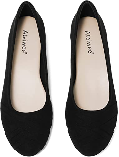 Photo 1 of Ataiwee Women's Flat Shoes - Comfortable Round Toe Classic Cute Slip-on Ballet Flats. 8.5W