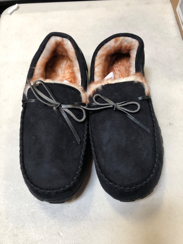 Photo 1 of Dearfoams Men's Microfiber Suede Clog with Whipstitch Slipper 9 BLACK