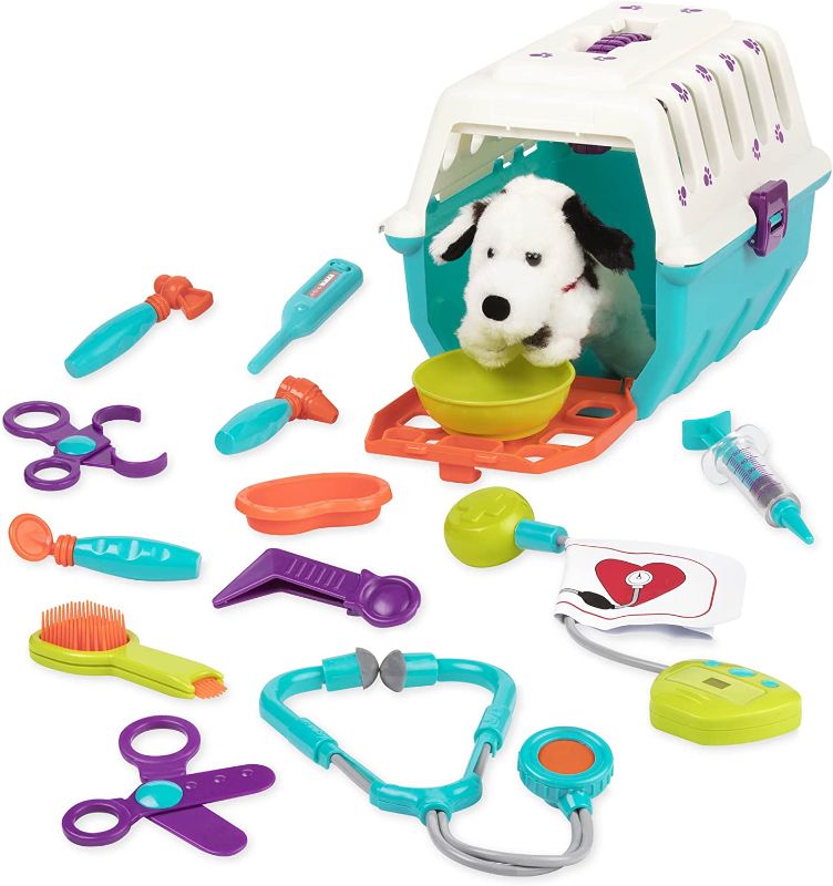 Photo 1 of Battat - Dalmatian Vet Kit - Interactive Vet Clinic and Cage Pretend Play for Kids (15 pieces) , Blue
