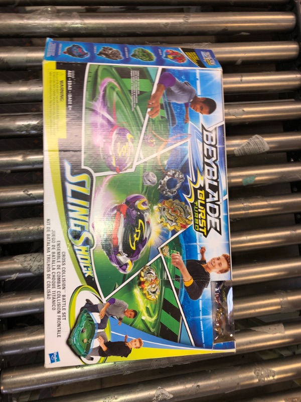 Photo 5 of BEYBLADE Burst Turbo Slingshock Cross Collision Battle Set -- Complete Set with Burst Beystadium, Battling Tops, & Launchers Game -- Age 8+
