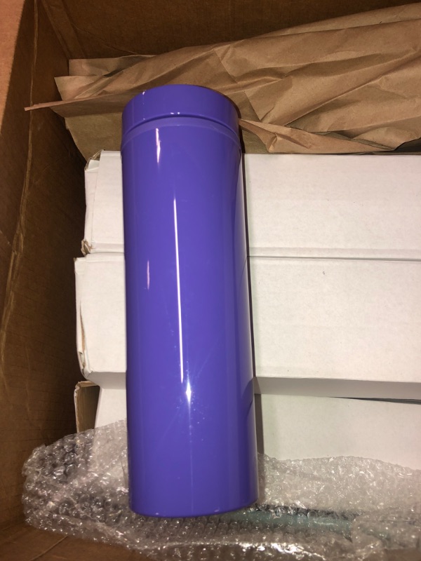 Photo 4 of 16oz Matte Purple/ Sky Blue Colored/Acrylic Tumblers with Lids and Straws | Double Wall Plastic Tumbler With Lid and Straw bulk Cold Reusable Cup