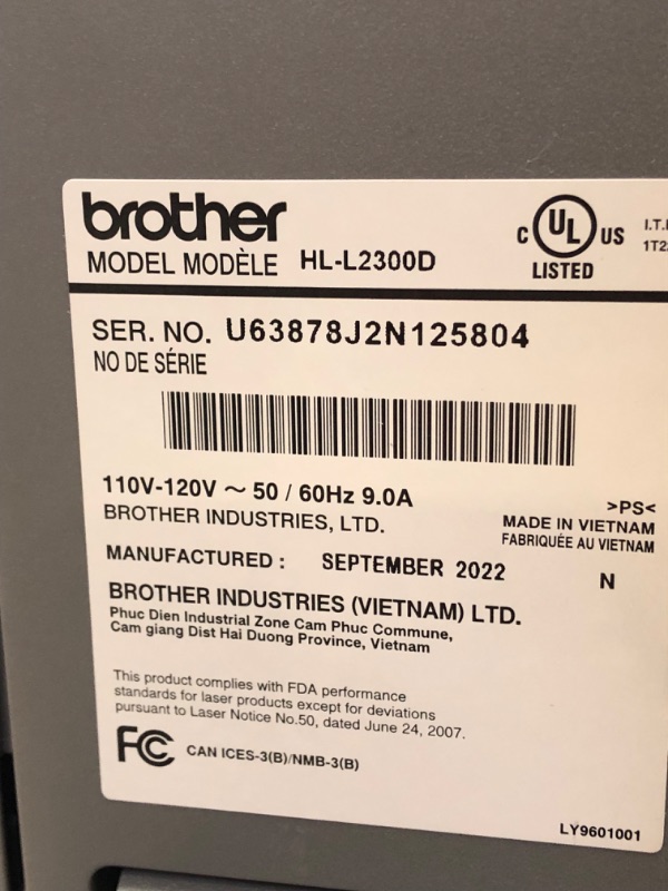 Photo 4 of Brother HL-L2300d Compact Personal Monochrome Laser Printer Duplex Printing
