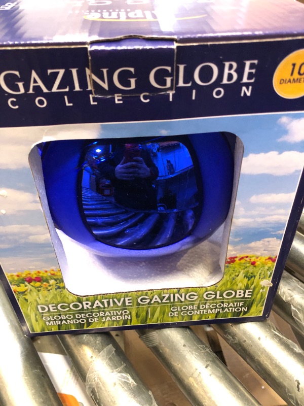 Photo 2 of Alpine Corporation GLB292BL Gazing Globe, 10"L x 10"W x 12"H, Blue 10"L x 10"W x 12"H Blue