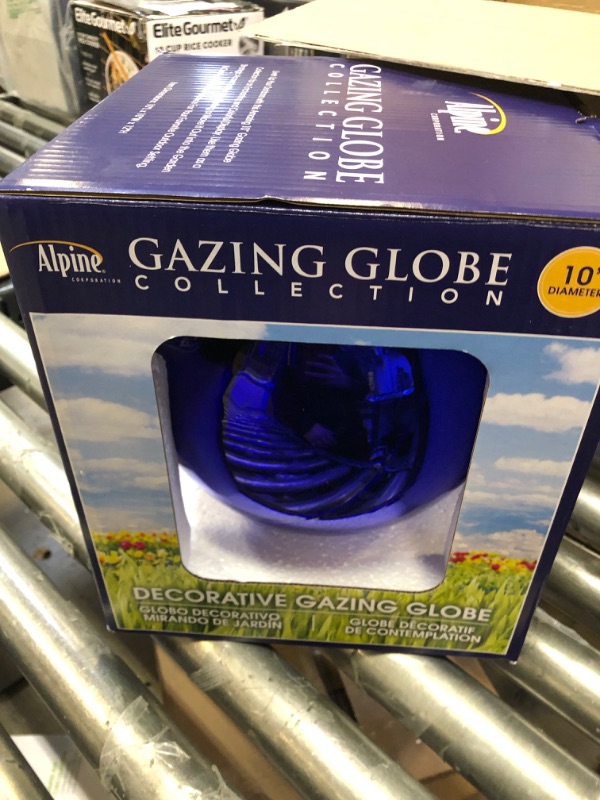 Photo 3 of Alpine Corporation GLB292BL Gazing Globe, 10"L x 10"W x 12"H, Blue 10"L x 10"W x 12"H Blue