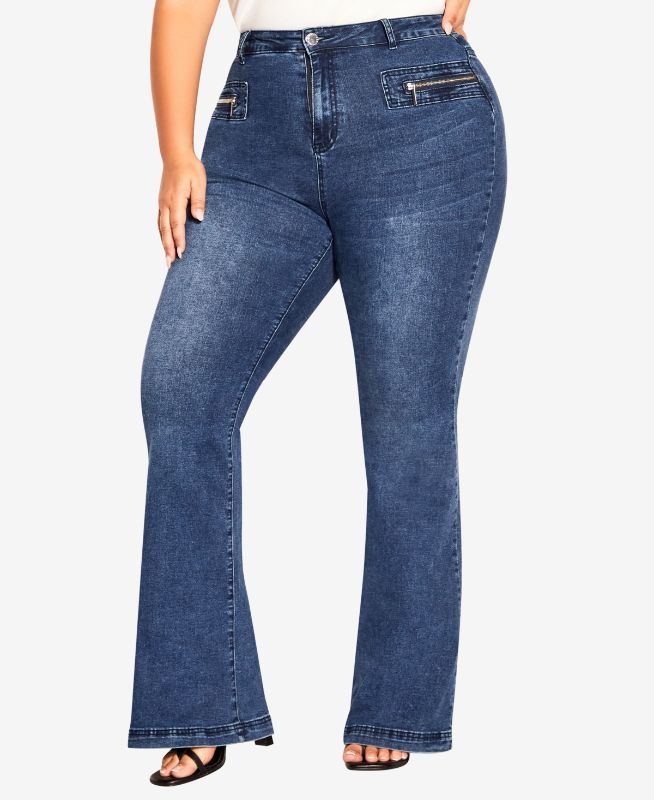 Photo 1 of City Chic Trendy Plus Size Camila Flare Jeans - Mid Denim  24R