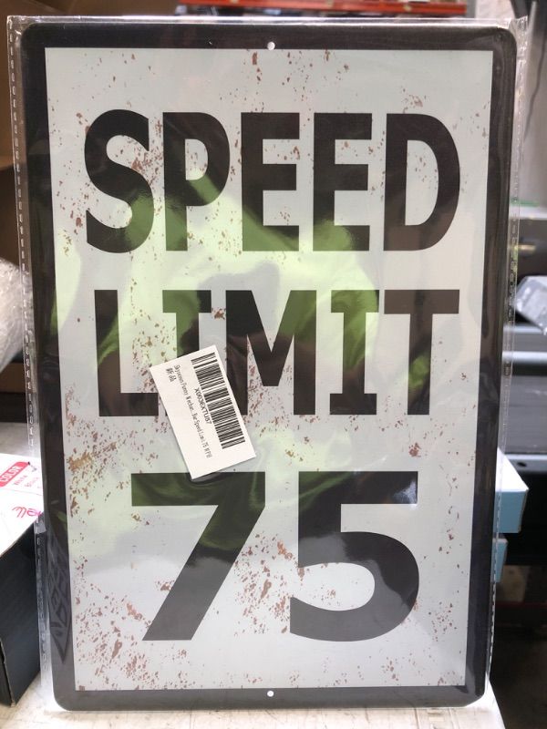 Photo 1 of Skyocean Speed Limit 75 MPH Sign, Slow Down Sign, Traffic Signs,Vintage Metal Tin Sign