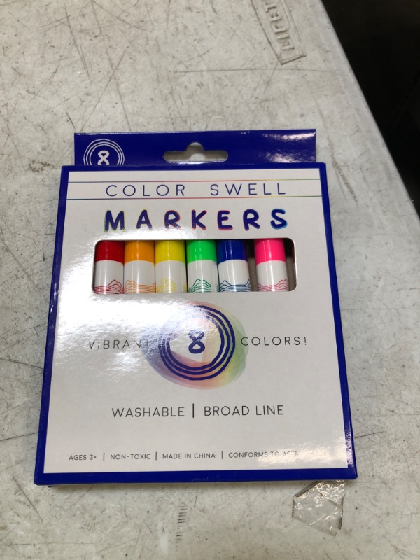 Photo 2 of Color Swell Washable Markers With 8 Vibrant Colors Are Perfect for Teachers, Kids, Parties, and Classrooms