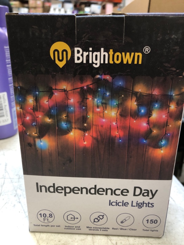 Photo 2 of 4th of July Decor Patriotic String Lights - 150 Count 27 Drops Red White Blue Incandescent Bulb Waterproof Connectable String Lights Plug in for Indoor Outdoor Party Patio Independence Day Decor Red White Blue 150 Bulbs 10 FT