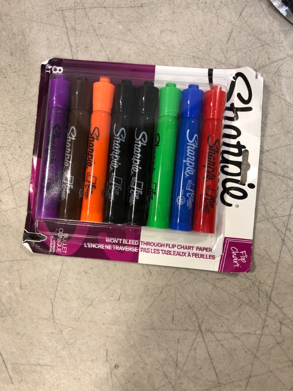 Photo 2 of SHARPIE Flip Chart Markers, Bullet Tip, Assorted Colors, 8 Pack