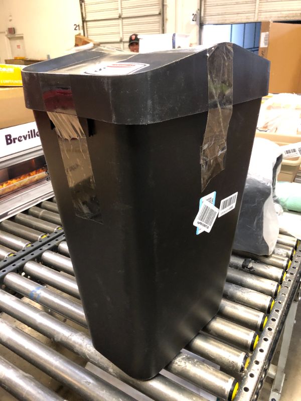 Photo 2 of 12.2G Swing Top Trash Can, Black
