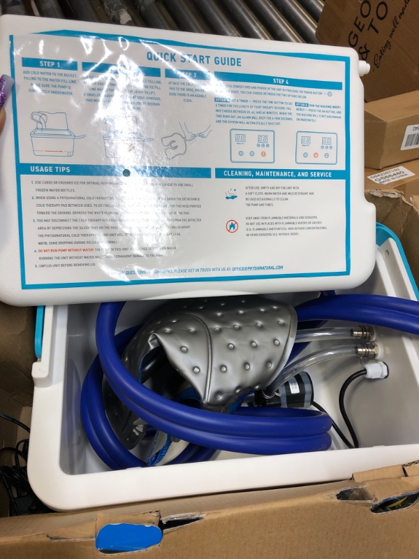 Photo 3 of Cold Therapy Machine — Cryotherapy Freeze Kit System — for Post-Surgery Care, ACL, MCL, Swelling, Sprains, and Other Injuries — Wearable, Adjustable Knee Pad — Cooler Pump with Digital Timer