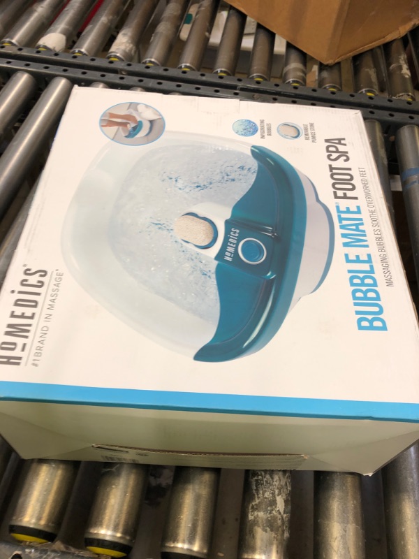 Photo 2 of HoMedics Bubble Mate Foot Spa, Toe Touch Controlled Foot Bath with Invigorating Bubbles and Splash Proof, Raised Massage nodes and Removable Pumice Stone