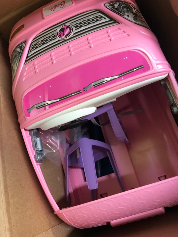 Photo 3 of Barbie Camper Playset With Barbie Accessories, Pool And Furniture, Rolling Vehicle With Campsite Transformation??? [Amazon Exclusive]