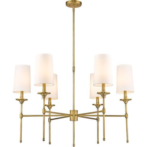 Photo 1 of Emily 6 Light 38 inch Rubbed Brass Chandelier Ceiling Light
