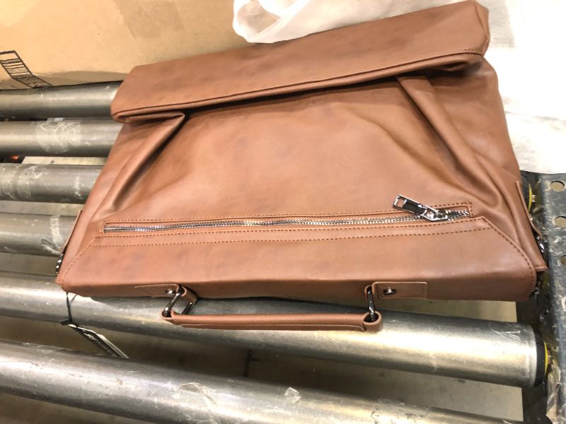 Photo 3 of Leather Messenger Bag for Men,15.6 Inch Vintage Laptop Bag Briefcase Satchel Brown