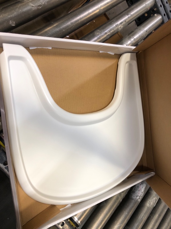 Photo 3 of BPA-Free Plastic High Chair Tray Compatible with Stokke Tripp Trapp Chair - Shining Surface and Stronger Suction Power - Accessories for Stokke Tripp Trapp Chair (White)