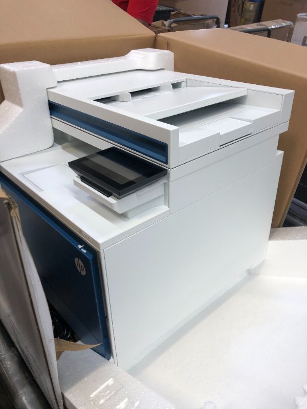 Photo 2 of HP Color LaserJet Pro MFP 4301fdn Printer, Print, scan, copy, fax, Fast speeds, Easy setup, Mobile printing, Advanced security, Best-for-small teams, 16.6 x 17.1 x 15.1 in,white New version