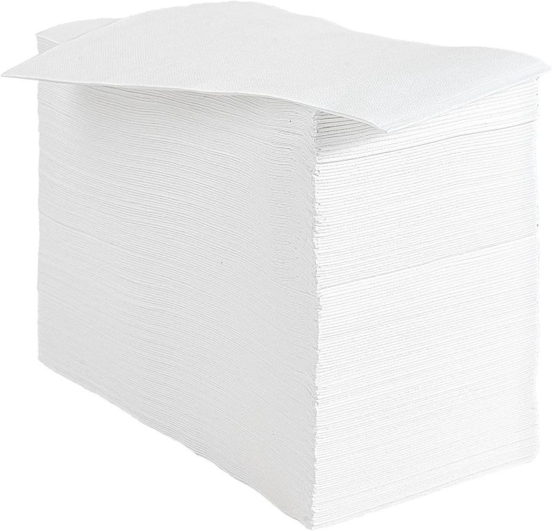 Photo 2 of 600 Pack vplus Premium Quality Guest Towels Disposable Dinner Napkins Soft, Absorbent, Party Napkins for Wedding Reception,Parties, Dinners or Catering Events?and Everyday Use (White, 600)
