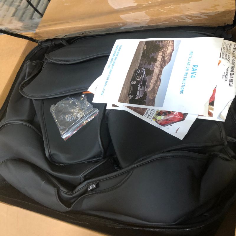 Photo 3 of LEYJOIN Full Coverage Faux Leather Custom Car Seat Covers Fit for 2019 2020 2021 2022 RAV4/RAV4 Hybrid (Black, 2019-2022 Toyata RAV4 Adventure and TRD-Off)