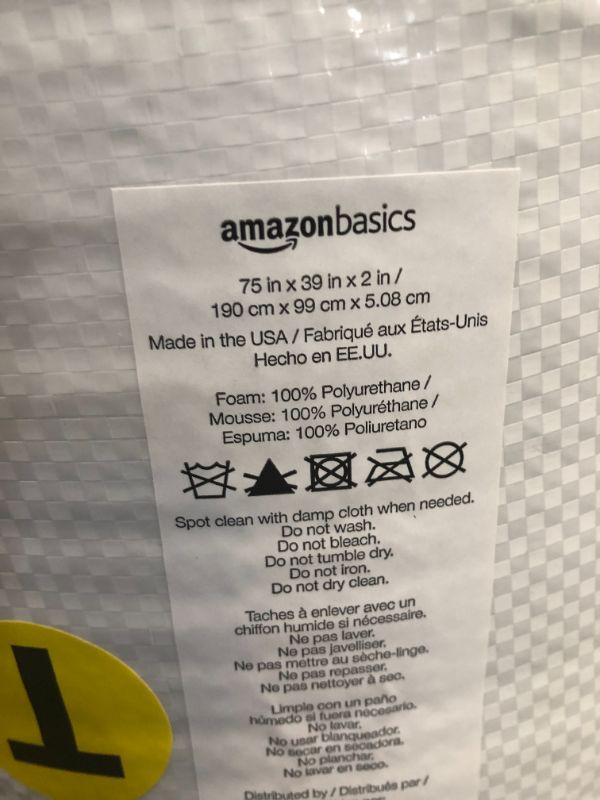 Photo 5 of Amazon Basics Cooling Gel-Infused Firm Support Mattress Topper - Alternative Latex Foam - 2-inch - Twin Twin 2" Alternative Latex