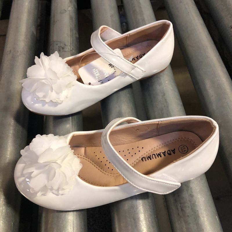 Photo 1 of ADAMUMU Toddler Dress Shoes Flower Girl Shoes for Weeding Cute Toddler Mary Jane Shoes Lace Flore Ballet Flat for Walking, Jumping
, SIZE 13.5 LITTLE KID