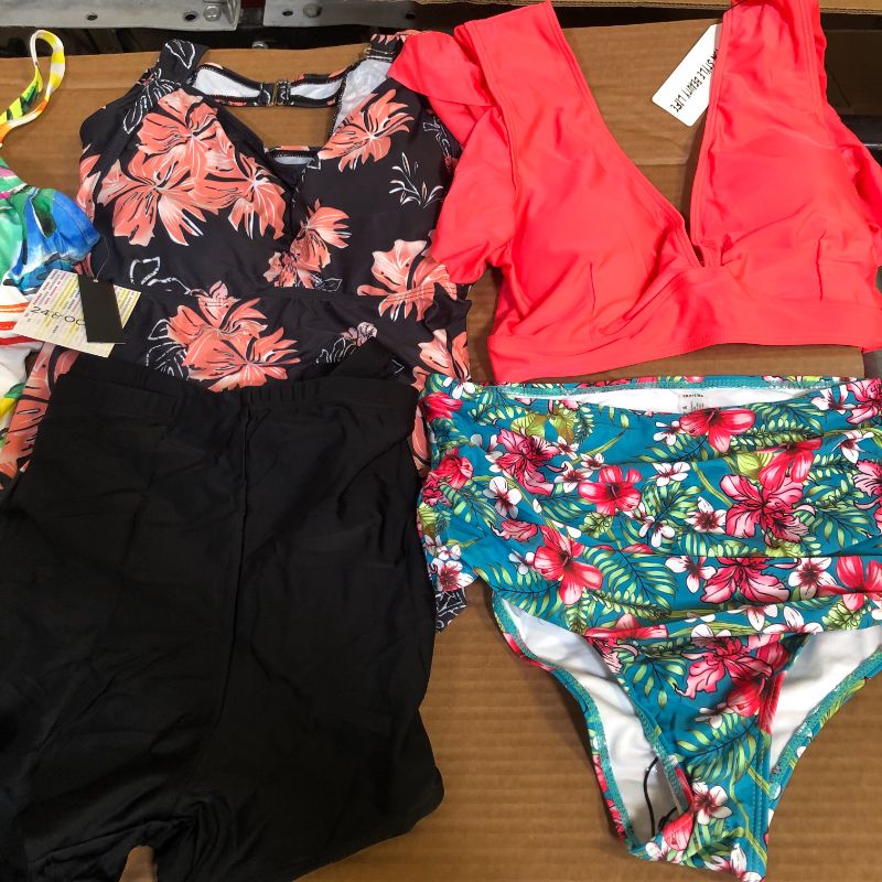 Photo 2 of 6PCS WOMEN'S BIKINI AND SWIMSUIT CLOTHING BUNDLE SIZE 20W, XXL, L, XL, ETC, SOLD AS IS