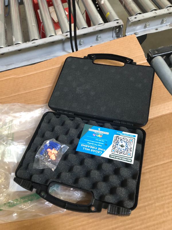 Photo 1 of Hard Lockable Gun Case for Pistol, Revolver, and Handgun 12.3” inches x 10.5” Airline Compliant Locking 9mm TSA Approved Firearm Travel non-waterproof storage box Gun Carrying Case for Pistols Socom Black