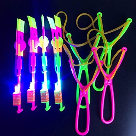 Photo 1 of 10 PCS Amazing Led Light Arrow Flying Toy Party Fun Gift Elastic, Flying Arrow Outdoor Flashing Children's Toys Birthdays Thanksgiving Christmas Day Gift Outdoor Game for Children Kids