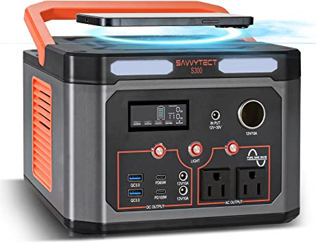 Photo 1 of Portable Power Station, 319.68Wh Solar Generator with 300W Pure Sine Wave AC, PD 65W/100W Quick in & out, QC3.0, Wireless Charging Pad, LED Light for Outdoor Camping, Power up to 10 Devices
