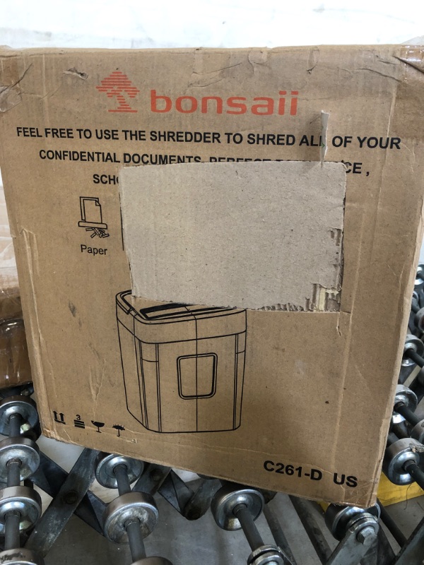 Photo 2 of Bonsaii 6-Sheet Micro-Cut Paper Shredder, 4.2 Gal Home Office Small Shredders for Credit Card, Staples, Clips, with Portable Handle & Transparent Window(C261-D) Microcut