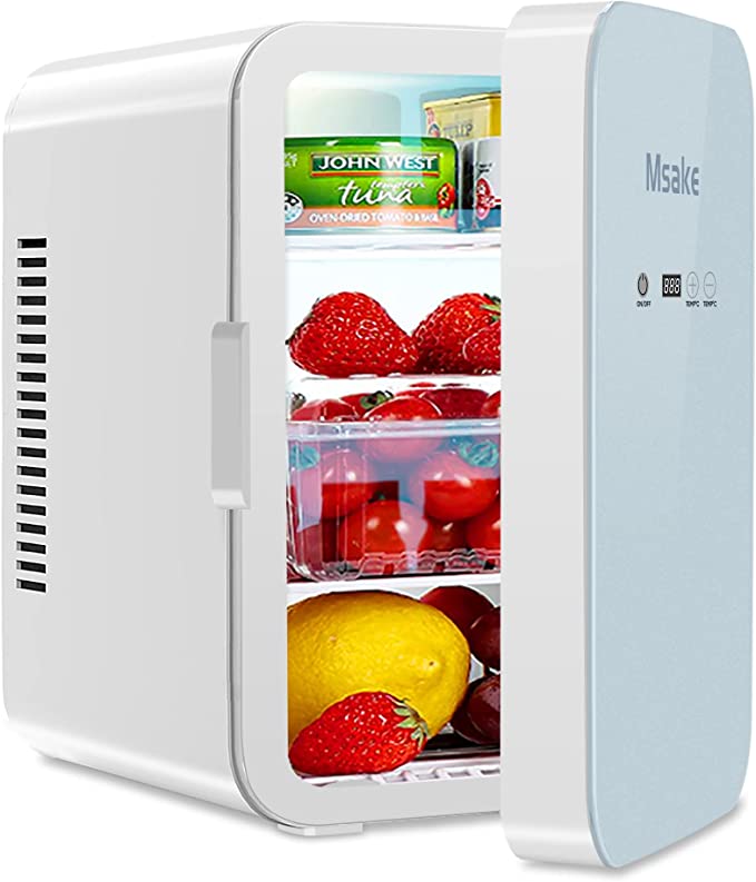 Photo 1 of Msake Portable Personal Mini Fridge, 8 Liter Compact Cooler and Warmer Refrigerator for Skincare Medications and Breast Milk Storage, 12V DC/ 110V AC for Home Office and Travel
