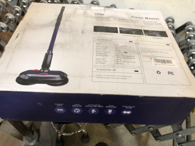 Photo 1 of Electric Mop, Cordless Electric Mop with 300ml Water Tank, Spin Mop with LED Headlight and Sprayer, for Hardwood, Tile, Laminate Floor, Less Than 50dB